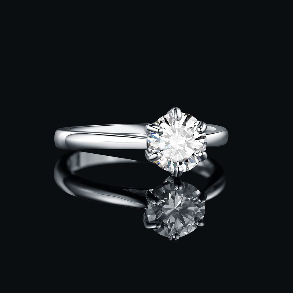 JewelryPalace 1-3ct Classique Cubic Zirconia Bague Taille Rond Solitaire Pierre Argent Massif 925 Femme, Plaqué Or Jaune Or Rose Bague Diamant Simulé Fiançailles Mariage, Ensemble Bijoux Femme Mariee