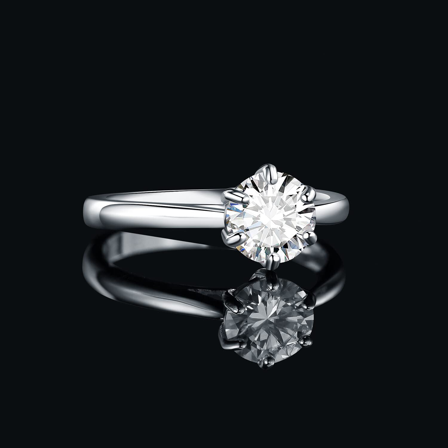 JewelryPalace 1-3ct Classique Cubic Zirconia Bague Taille Rond Solitaire Pierre Argent Massif 925 Femme, Plaqué Or Jaune Or Rose Bague Diamant Simulé Fiançailles Mariage, Ensemble Bijoux Femme Mariee
