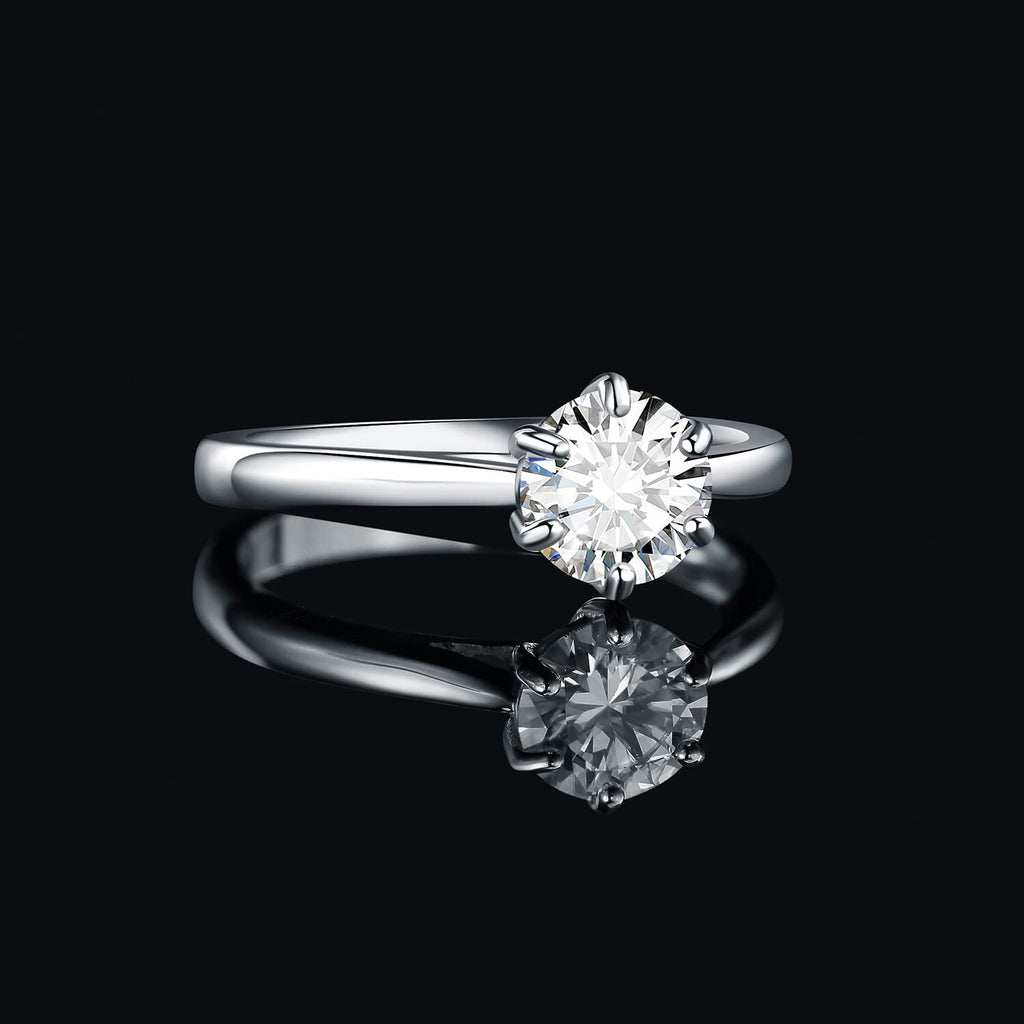 JewelryPalace 1-3ct Classique Cubic Zirconia Bague Taille Rond Solitaire Pierre Argent Massif 925 Femme, Plaqué Or Jaune Or Rose Bague Diamant Simulé Fiançailles Mariage, Ensemble Bijoux Femme Mariee