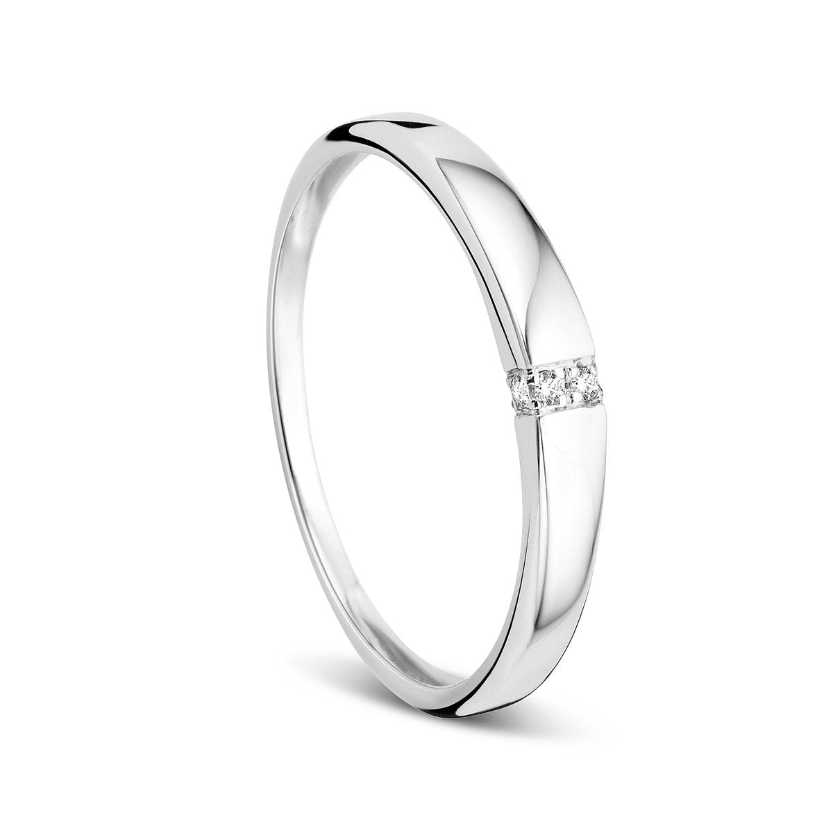 Orovi Bague Femme -Or Blanc/Or Jaune 9 Carats (375)- Bague Or avec Diamants naturels serti en Tension, Alliance 4 Diamants, Anneau Hypoallergénique, Taille 48-58, Bijoux Femme, Boite a Bijoux Incluse
