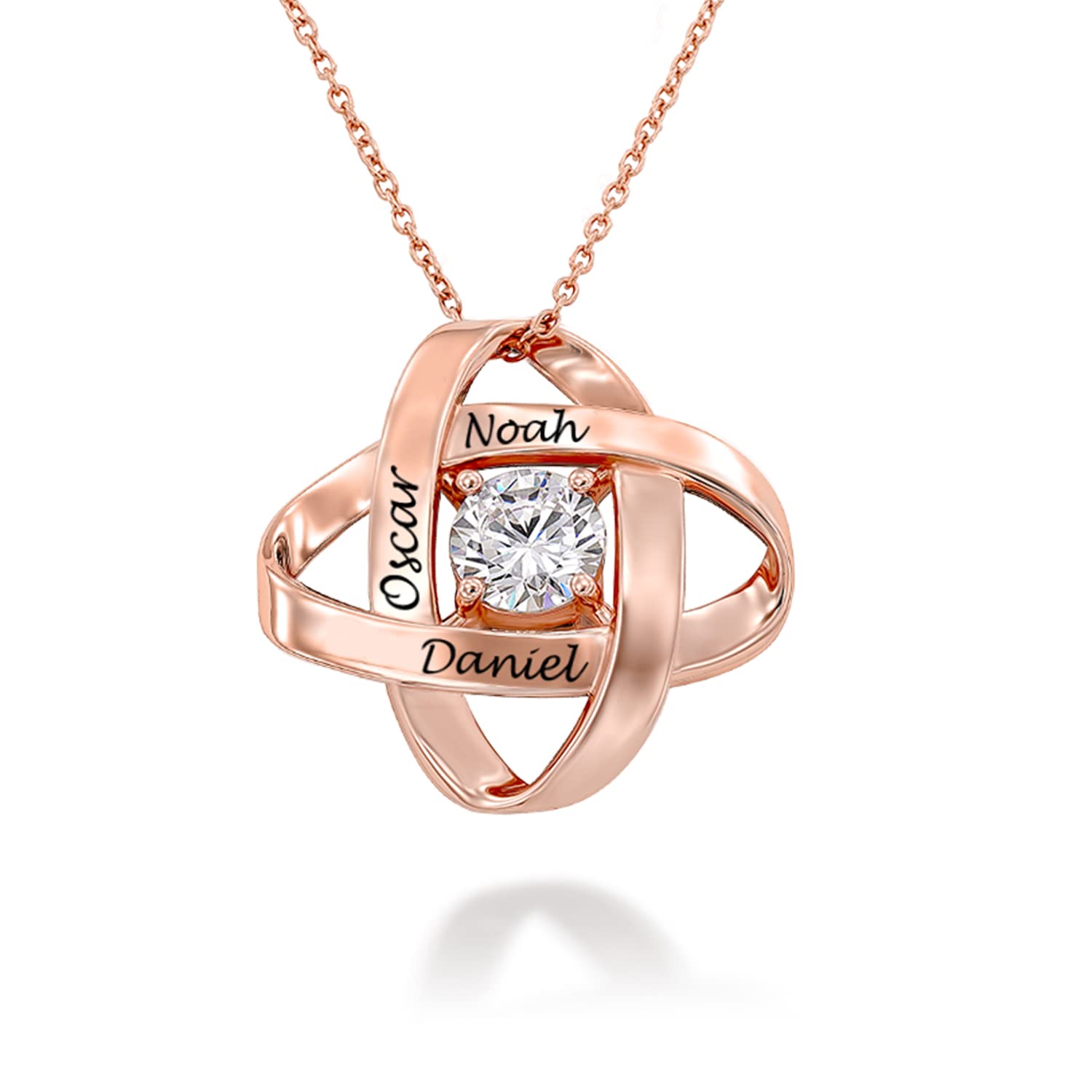 MyNameNecklace MYKA – Collier Éternel Gravé avec Zircone Cubique – Nom de Charme Pendentif - Personnalisé Bijoux Cadeau Pour Femme, Elle - Cadeau De Maman - Cadeau De Noël, Fête des mères
