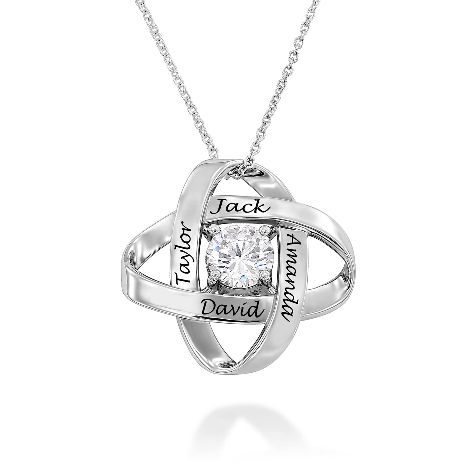 MyNameNecklace MYKA – Collier Éternel Gravé avec Zircone Cubique – Nom de Charme Pendentif - Personnalisé Bijoux Cadeau Pour Femme, Elle - Cadeau De Maman - Cadeau De Noël, Fête des mères