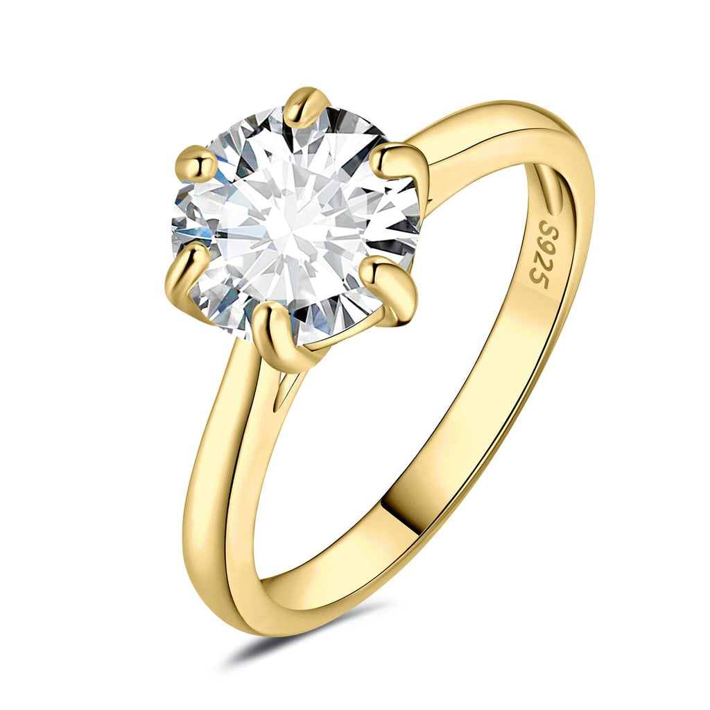 JewelryPalace 1-3ct Classique Cubic Zirconia Bague Taille Rond Solitaire Pierre Argent Massif 925 Femme, Plaqué Or Jaune Or Rose Bague Diamant Simulé Fiançailles Mariage, Ensemble Bijoux Femme Mariee