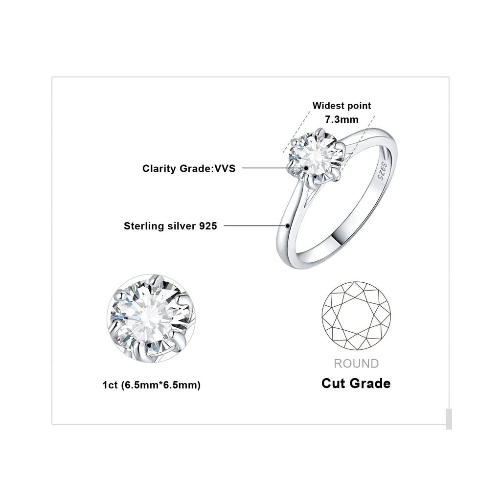 JewelryPalace 1-3ct Classique Cubic Zirconia Bague Taille Rond Solitaire Pierre Argent Massif 925 Femme, Plaqué Or Jaune Or Rose Bague Diamant Simulé Fiançailles Mariage, Ensemble Bijoux Femme Mariee