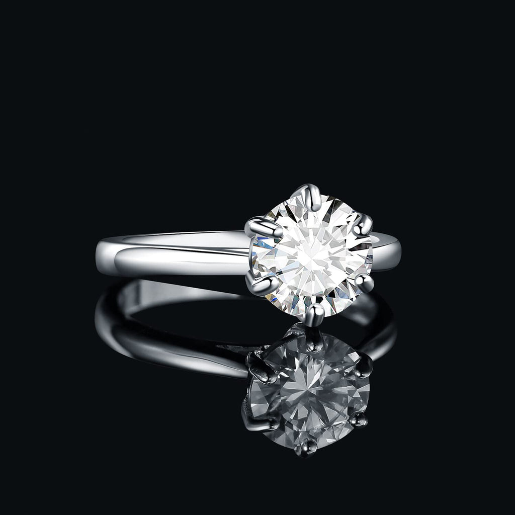 JewelryPalace 1-3ct Classique Cubic Zirconia Bague Taille Rond Solitaire Pierre Argent Massif 925 Femme, Plaqué Or Jaune Or Rose Bague Diamant Simulé Fiançailles Mariage, Ensemble Bijoux Femme Mariee