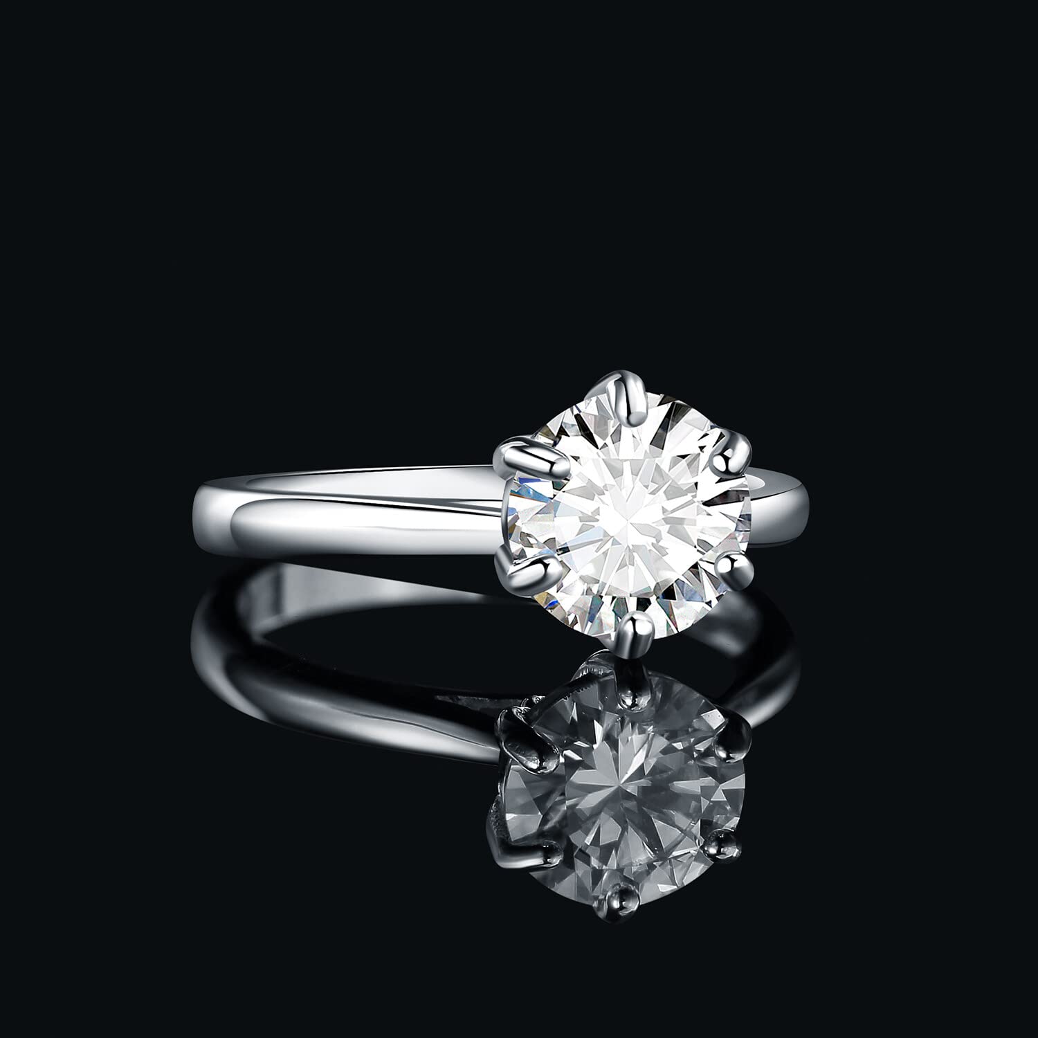 JewelryPalace 1-3ct Classique Cubic Zirconia Bague Taille Rond Solitaire Pierre Argent Massif 925 Femme, Plaqué Or Jaune Or Rose Bague Diamant Simulé Fiançailles Mariage, Ensemble Bijoux Femme Mariee