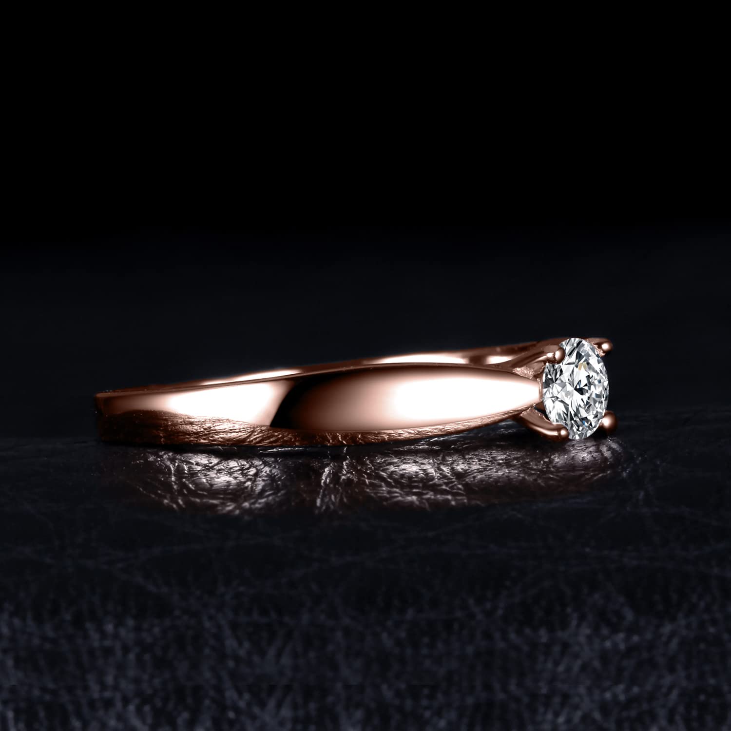 JewelryPalace Bague de Fiançailles Anneau d'Alliance pour Femme Zircone Cubique Rond en Argent 925 Mariage Promise Engagement Cadeau Anniversaire Magnifique, Plaqué Or Jaune Or Rose Bijoux femme