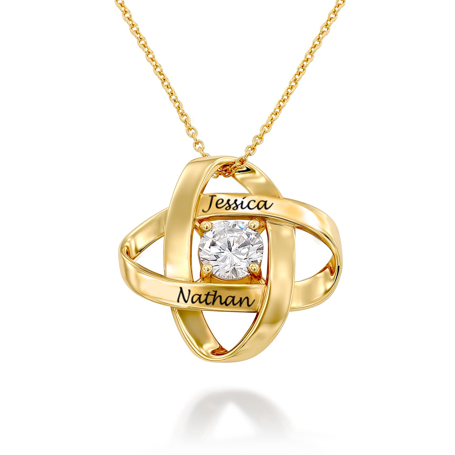 MyNameNecklace MYKA – Collier Éternel Gravé avec Zircone Cubique – Nom de Charme Pendentif - Personnalisé Bijoux Cadeau Pour Femme, Elle - Cadeau De Maman - Cadeau De Noël, Fête des mères