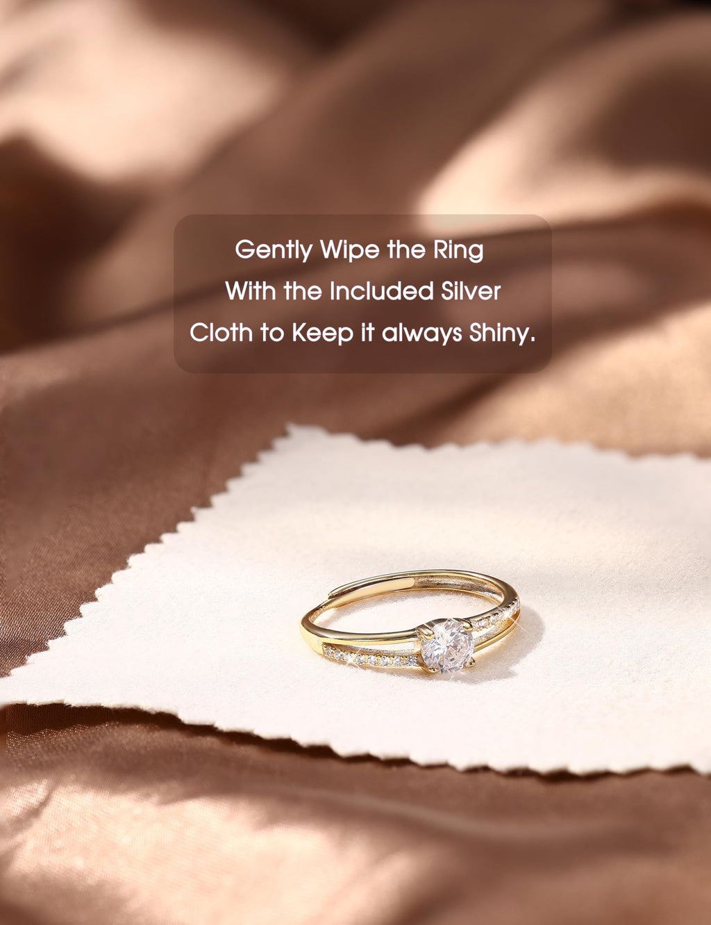 MILACOLATO Bague en Argent 925 pour Femme Bague en Argent Or Ajustable Bague de Fiançailles à Zirconium Cubique Bague de Mariage éternel Bague en Argent pour Femme