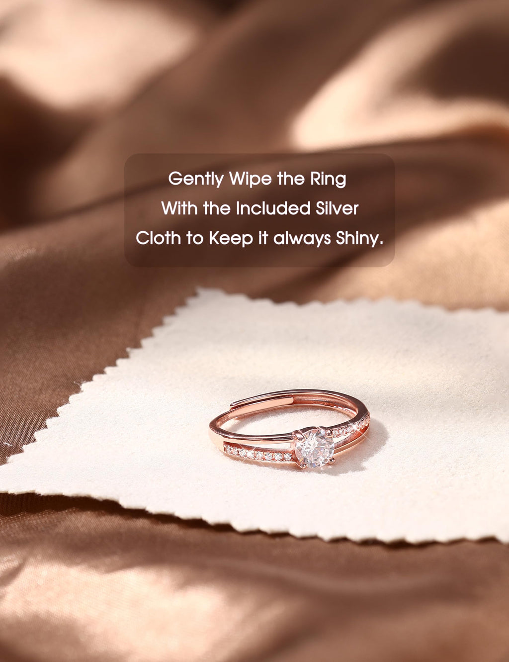 MILACOLATO Bague en Argent 925 pour Femme Bague en Argent Or Ajustable Bague de Fiançailles à Zirconium Cubique Bague de Mariage éternel Bague en Argent pour Femme