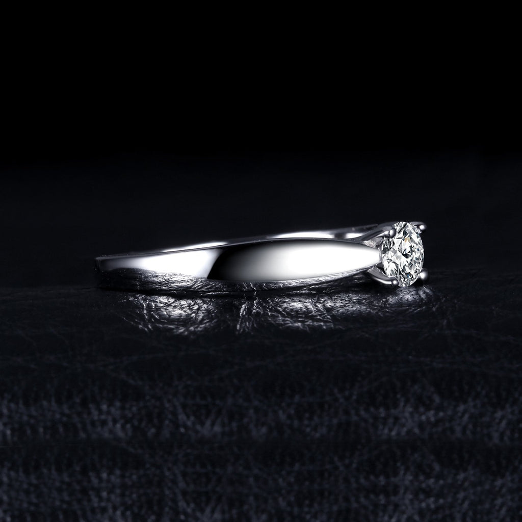 JewelryPalace Bague de Fiançailles Anneau d'Alliance pour Femme Zircone Cubique Rond en Argent 925 Mariage Promise Engagement Cadeau Anniversaire Magnifique, Plaqué Or Jaune Or Rose Bijoux femme