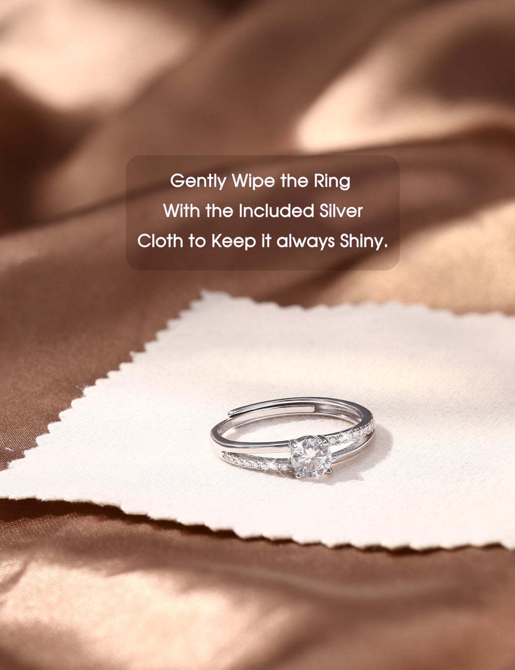 MILACOLATO Bague en Argent 925 pour Femme Bague en Argent Or Ajustable Bague de Fiançailles à Zirconium Cubique Bague de Mariage éternel Bague en Argent pour Femme