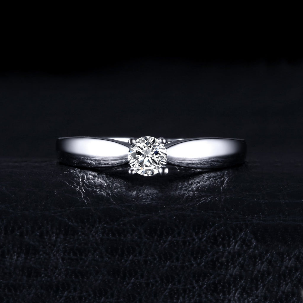 JewelryPalace Bague de Fiançailles Anneau d'Alliance pour Femme Zircone Cubique Rond en Argent 925 Mariage Promise Engagement Cadeau Anniversaire Magnifique, Plaqué Or Jaune Or Rose Bijoux femme