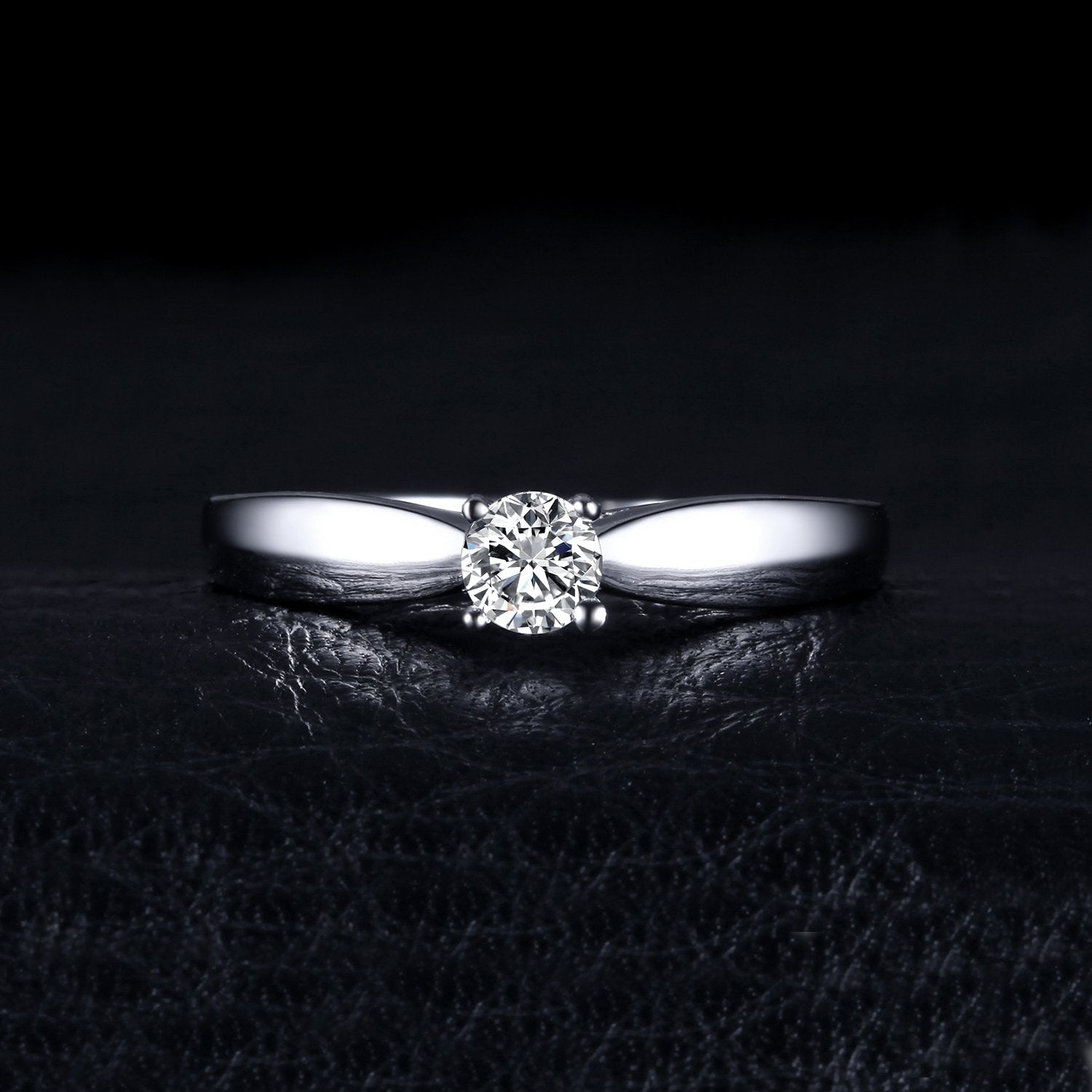 JewelryPalace Bague de Fiançailles Anneau d'Alliance pour Femme Zircone Cubique Rond en Argent 925 Mariage Promise Engagement Cadeau Anniversaire Magnifique, Plaqué Or Jaune Or Rose Bijoux femme