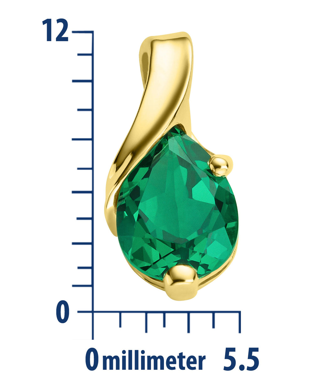 MIORE Collier Femmes en Or Blanc-Or Jaune 9 carat 375 Pendentif Pierre Précieuse Poire Aigue-Marine, Améthyste, Topaza, Saphir, Rubis, Emeraude Chaîne 45 cm avec Boîte à Bijoux